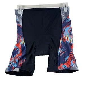 Womens Nooyme Cycling Shorts Biking Gel Padded Butt Side Red Blue Sz 2XL
